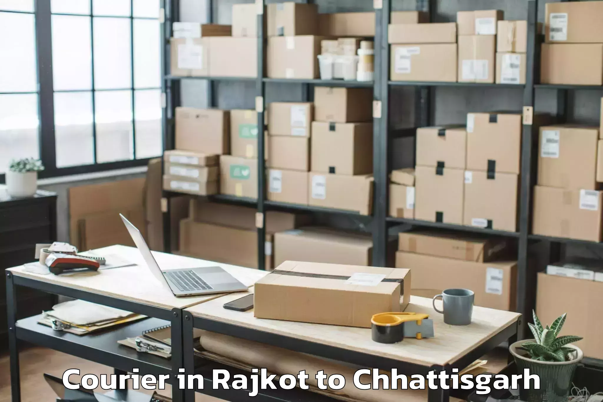 Trusted Rajkot to Abhilashi University Raipur Courier